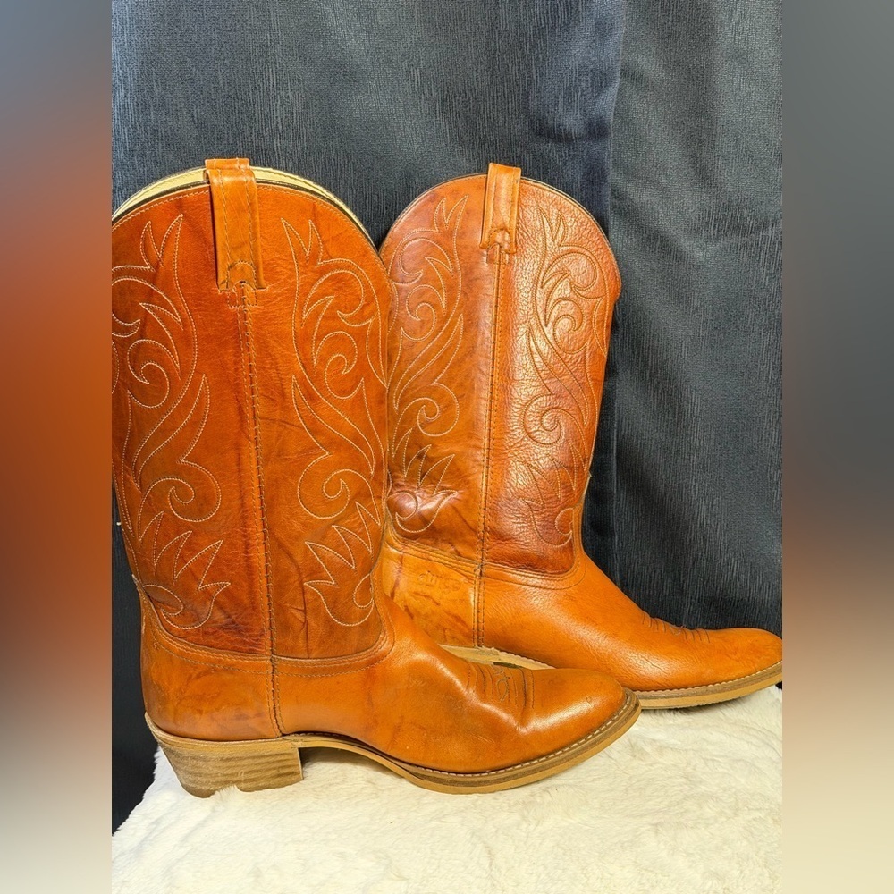 Dingo Classic Western Cowboy Boots – Made in USA Men’s Size 10.5 D – Tan Leather - Picture 6 of 9